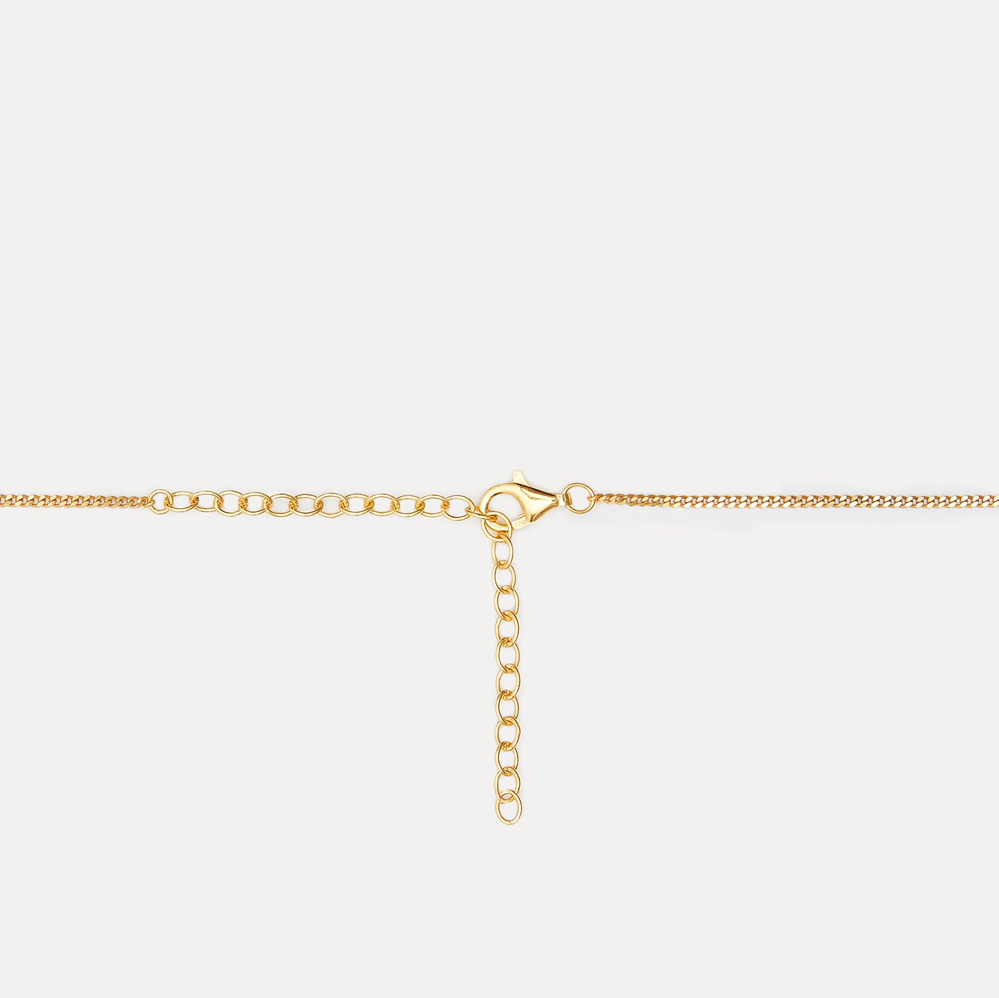 Stilnest Panzer Choker Halskette 24k Gold Vermeil 32+8cm