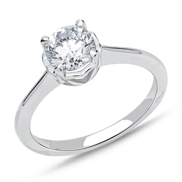 JEWLIX VR0120 Verlobungsring Silber Gr. 60mm Zirkonia