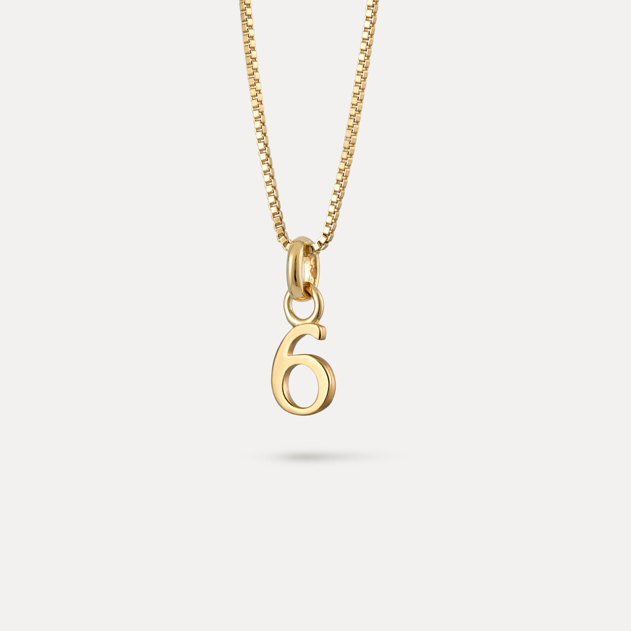 Stilnest Pendants Mini Number Anhänger 585 Gold Zahl 7