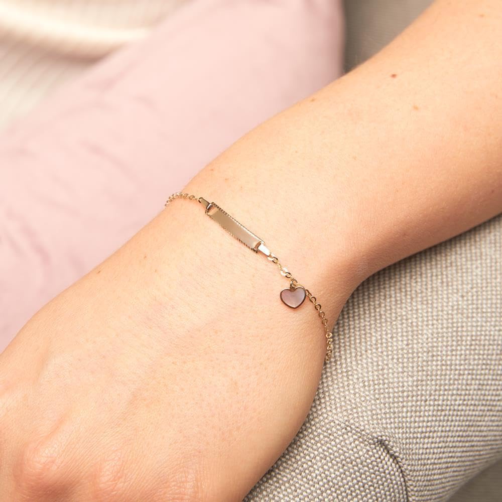 JEWLIX ID-Armbänder Armband Gold Herz Perlmutt 16 cm