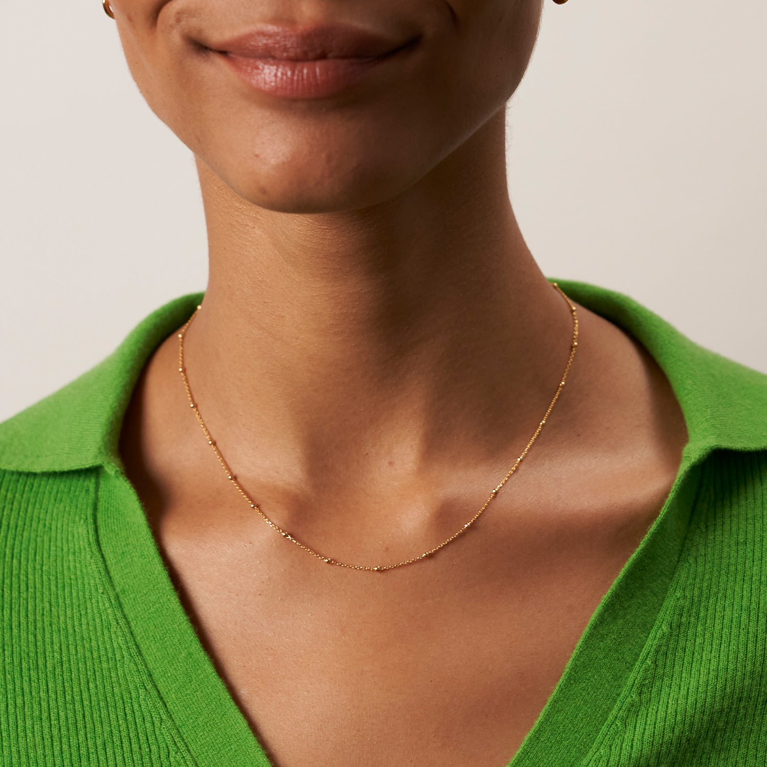 Stilnest Satellite Kette Ankerkette 24k Gold Vermeil 45cm