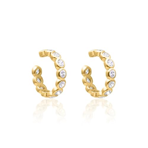 JEWLIX Ohrstecker Ear Cuffs 925 Silber vergoldet Zirkonia Paar