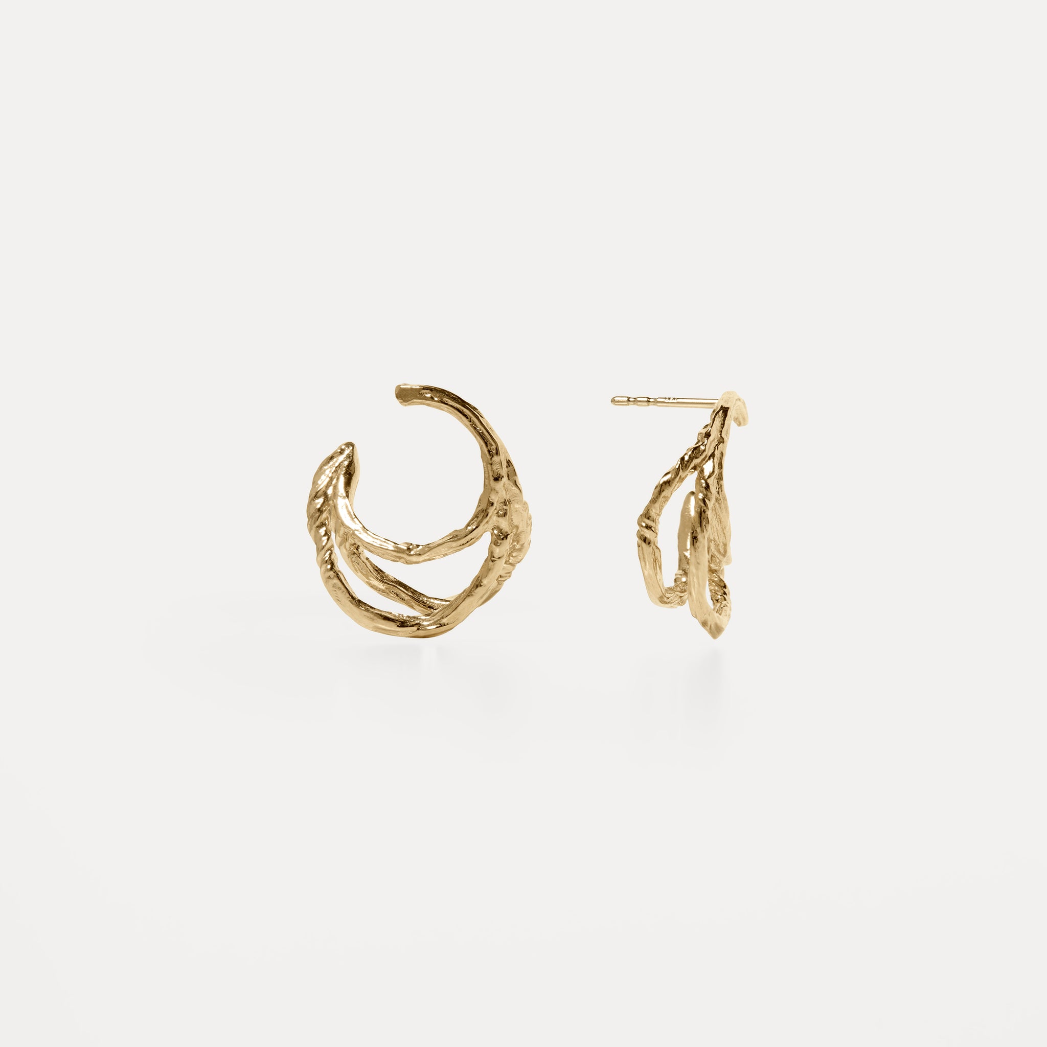 Stilnest Mater Embrace Creolen Ohrringe 585 Gold Massivgold