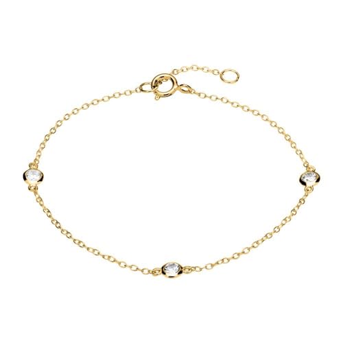 JEWLIX ID-Armbänder Armband 925er Silber vergoldet Zirkonia