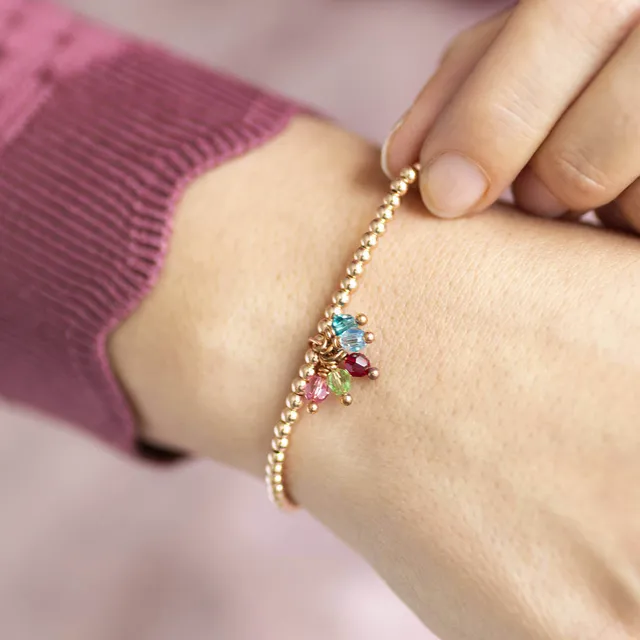 Joy by Corrine Smith Family Birthstone Charm Armband Gold