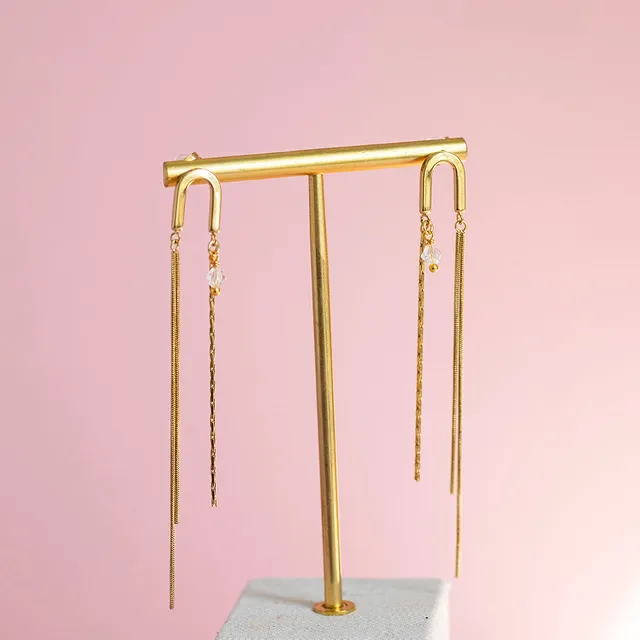 Joy by Corrine Smith Long Chain Crystal Drop Ohrringe Gold 8 cm