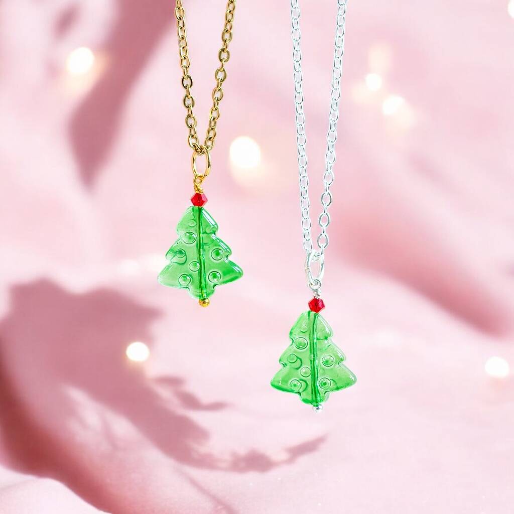 JOY by Corrine Smith Green Bubble Glass Tree Halskette Gold