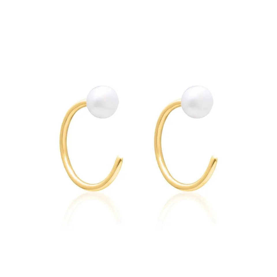 JEWLIX Ear Cuffs 925 Silber Gold Süßwasserperle Paar