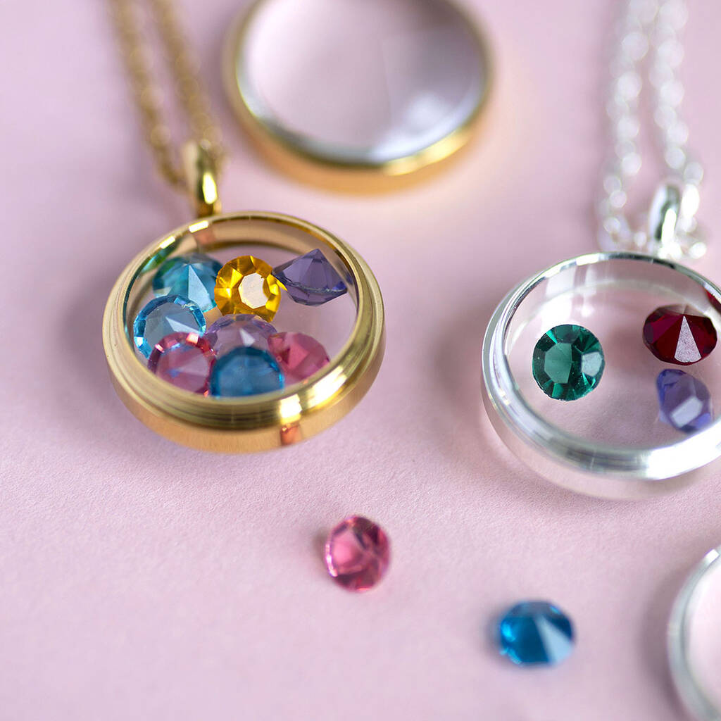 Joy by Corrine Smith Family Locket Halskette Gold Geburtsstein