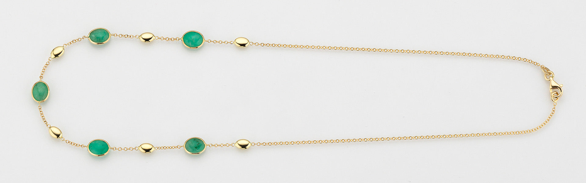 Eugen Rühle Colliers 37.2100 Halskette Gold Smaragd Cabochon