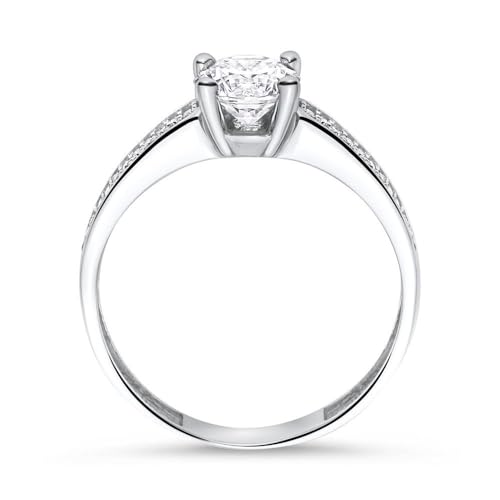 JEWLIX 375 Weißgold Verlobungsring Zirkonia Ring Echtgold