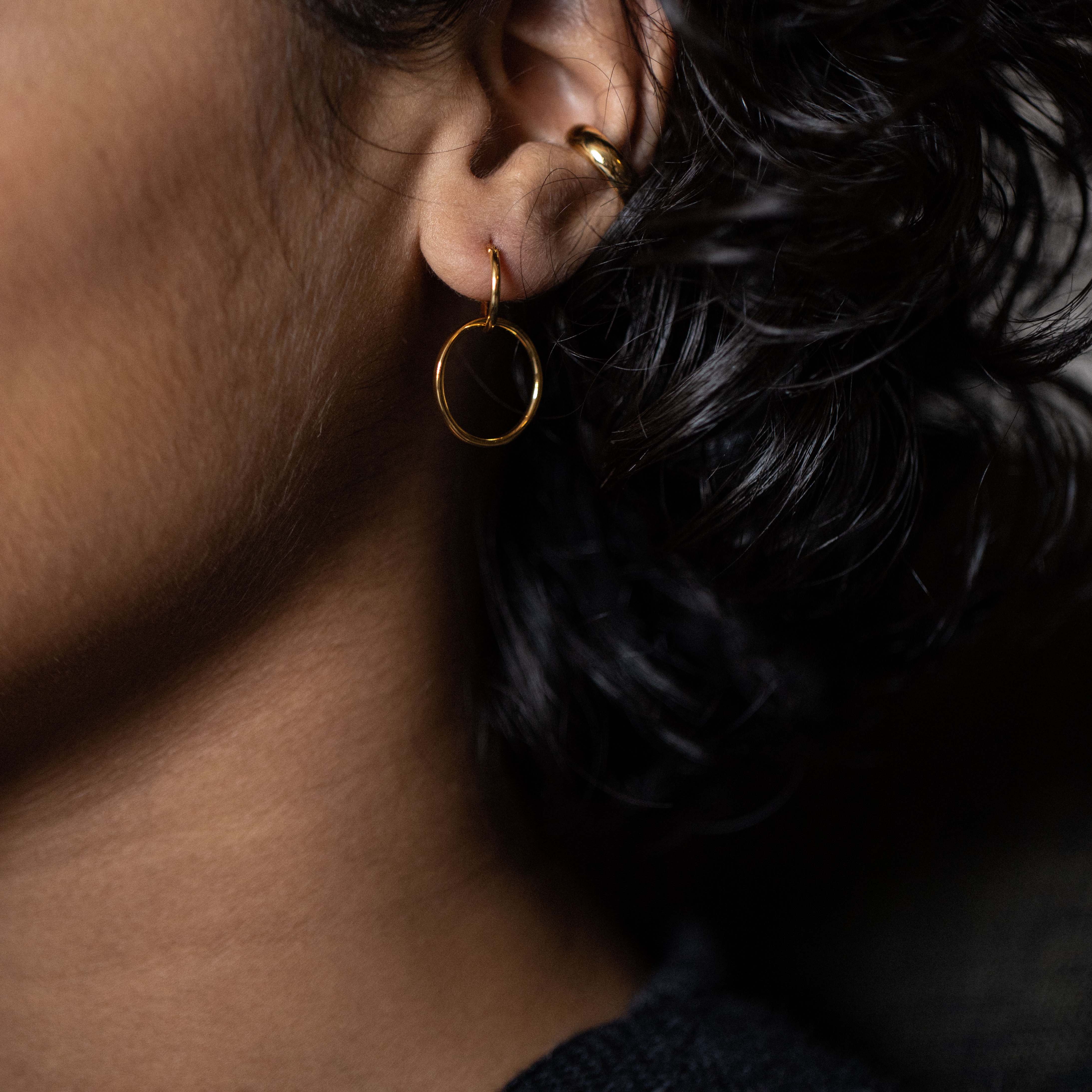 Stilnest Basic Double Creolen 585 Gold 13mm doppelt