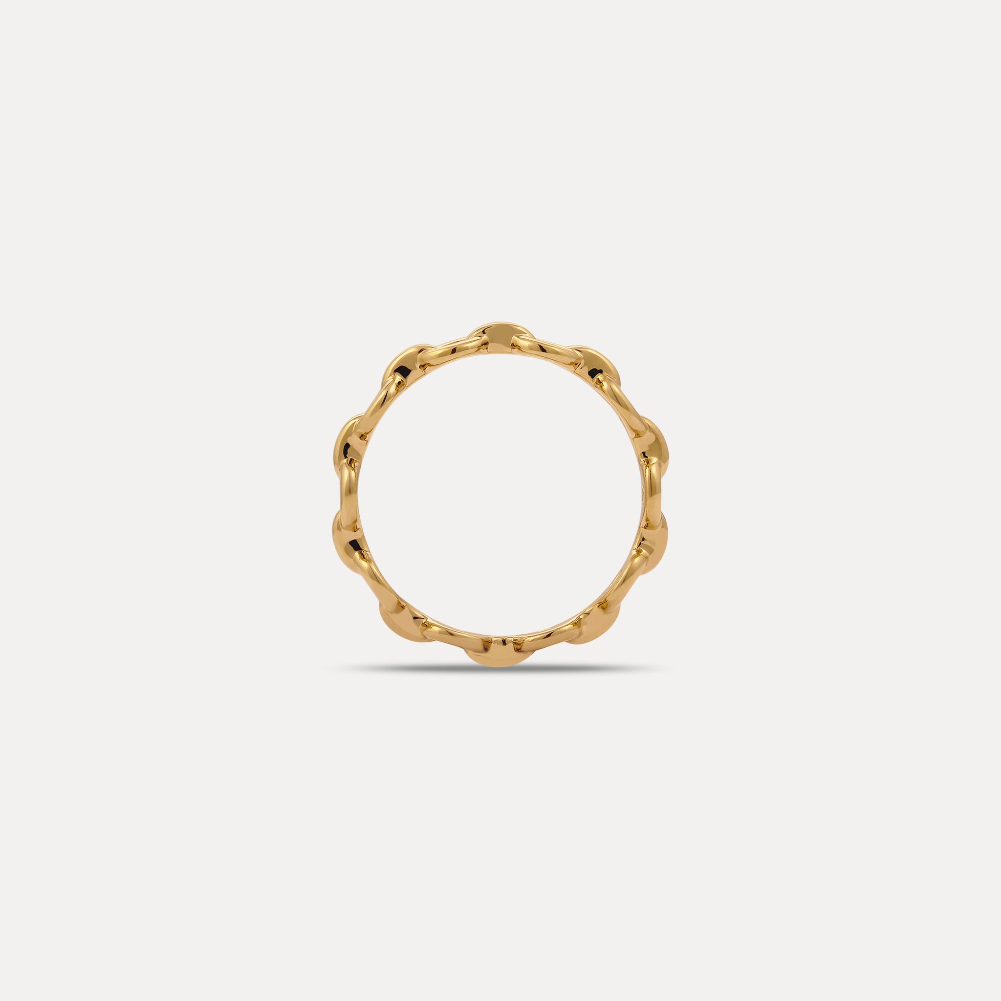Stilnest Bold Chain Ring 24k Gold Vermeil Größe 52
