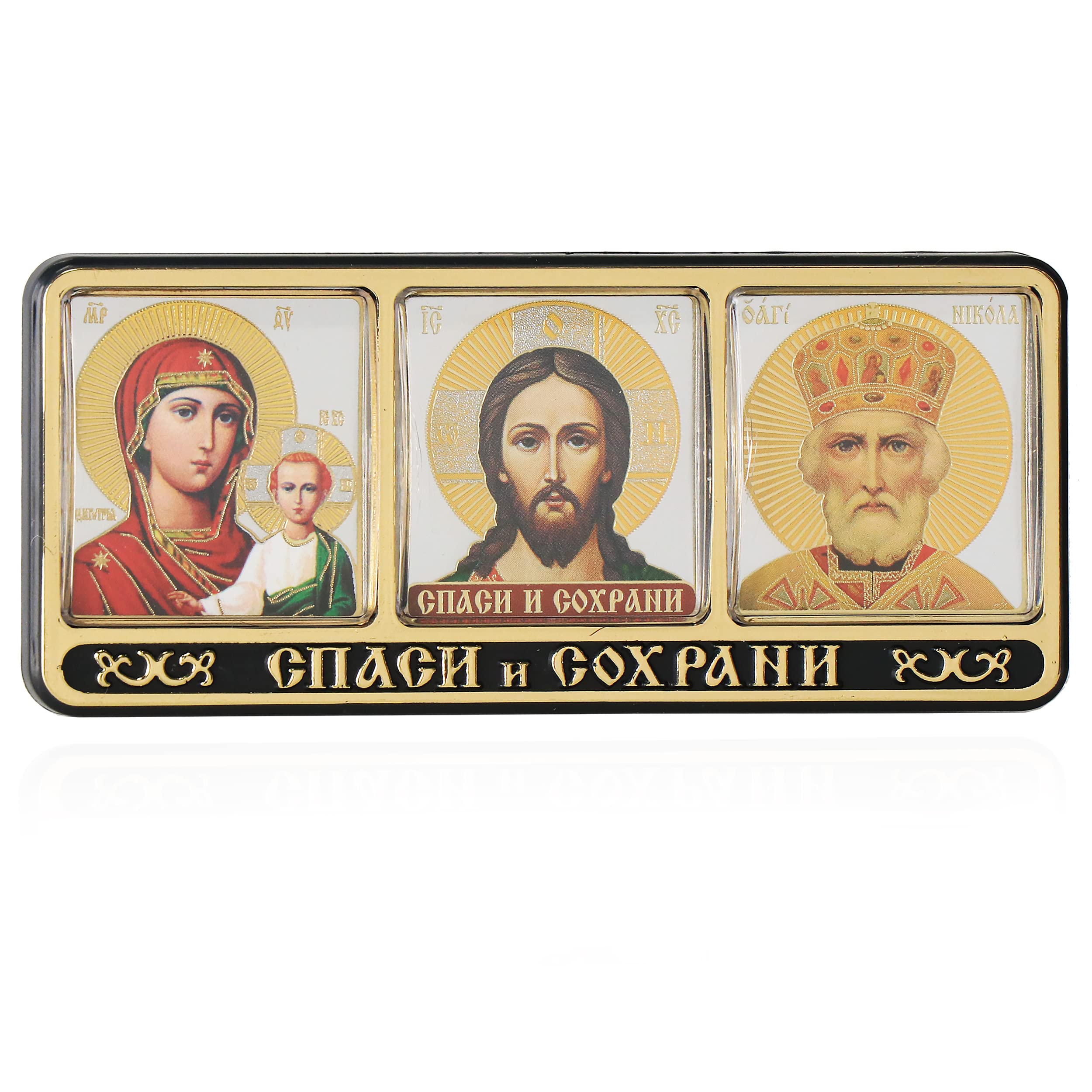 NKlaus Auto-Triptychon 11329 Kunststoff Ikone 11 cm