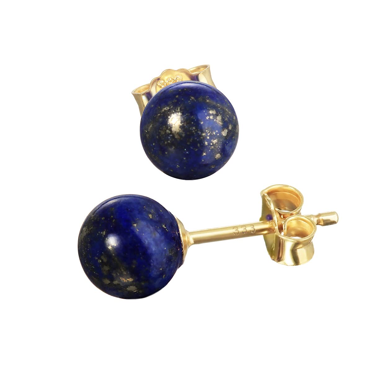 NKlaus JEWELLERY Ohrstecker 333 Gelbgold 6 mm Malachit