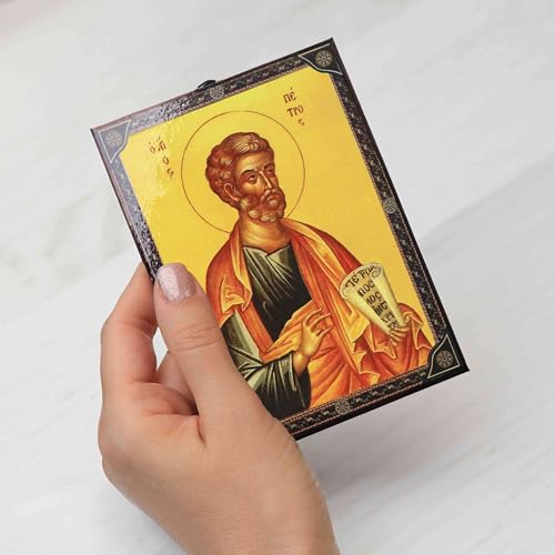 NKlaus Apostel Petrus Ikone Holz 9,7x13,5x1,2cm orthodox