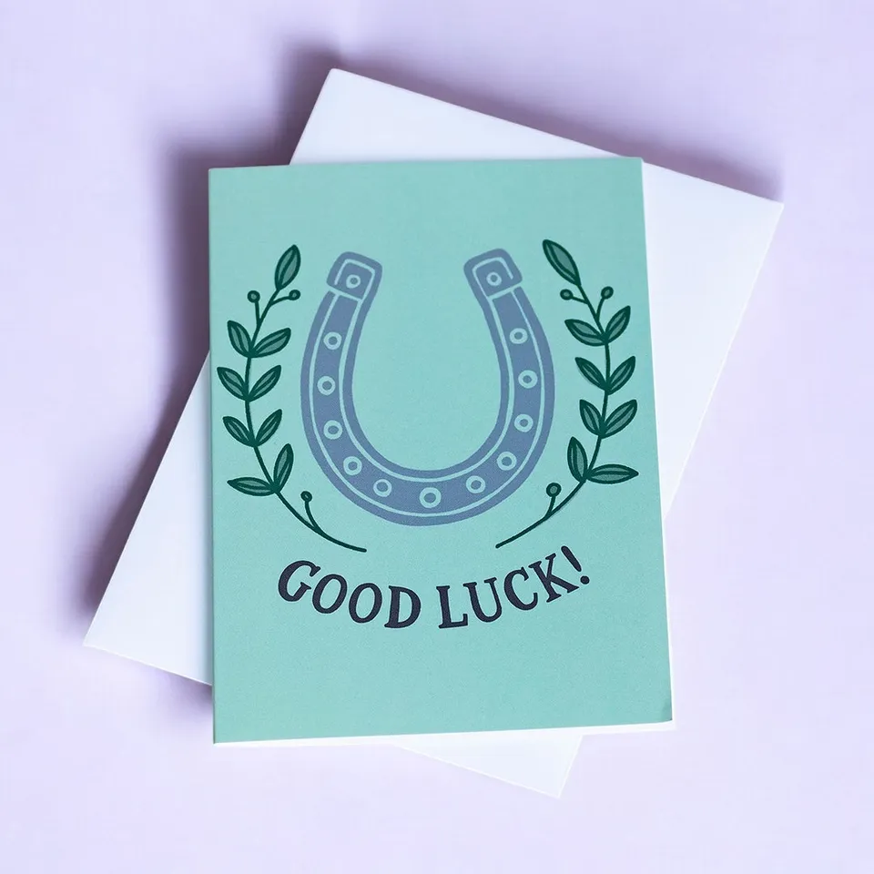 Joy by Corrine Smith Good Luck Grusskarte Hufeisen A6