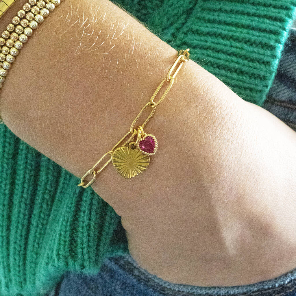 Joy by Corrine Smith Heart Charm Armband Gold Herz