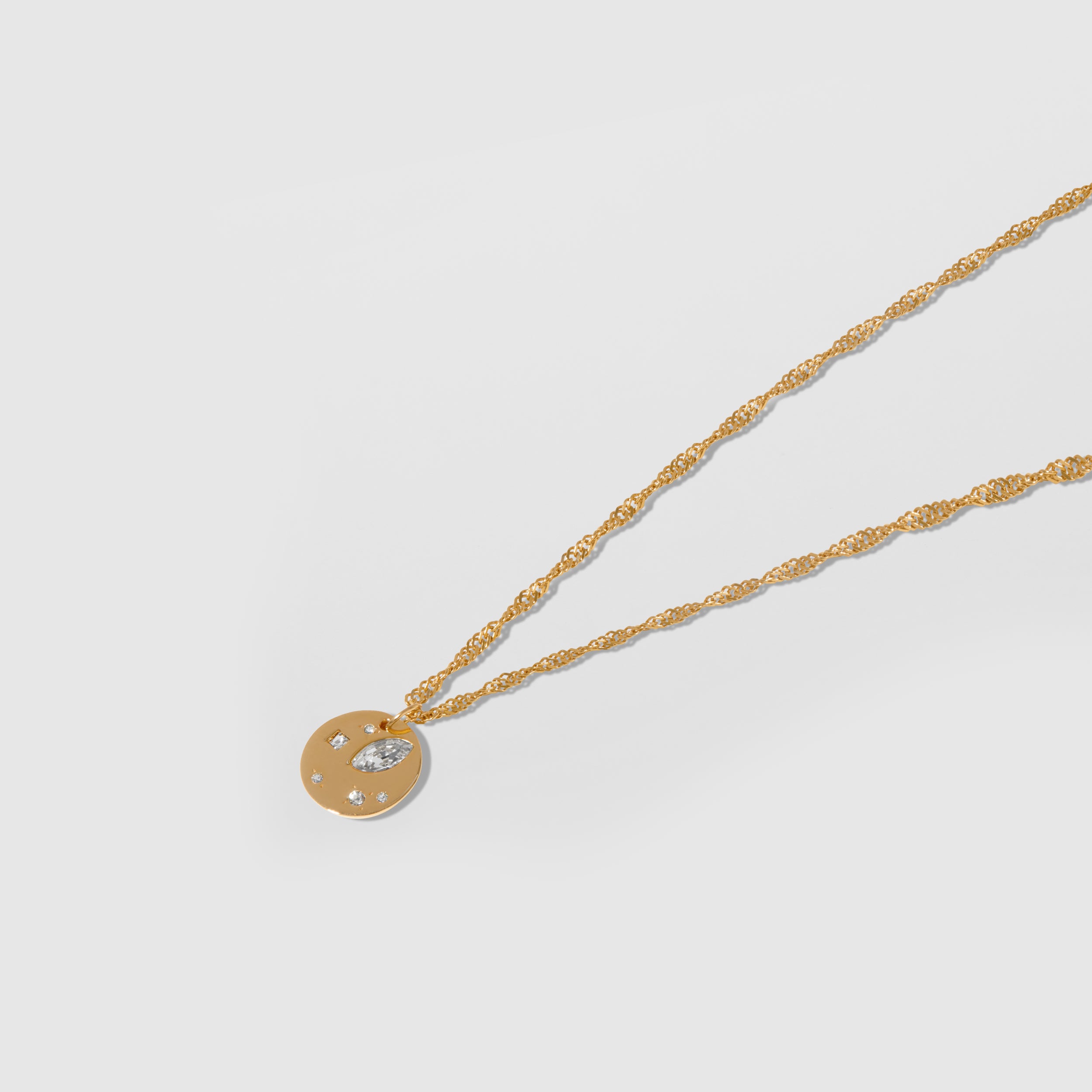 Stilnest Myriad Kette weiße Kristalle 925 Silber Vergoldet