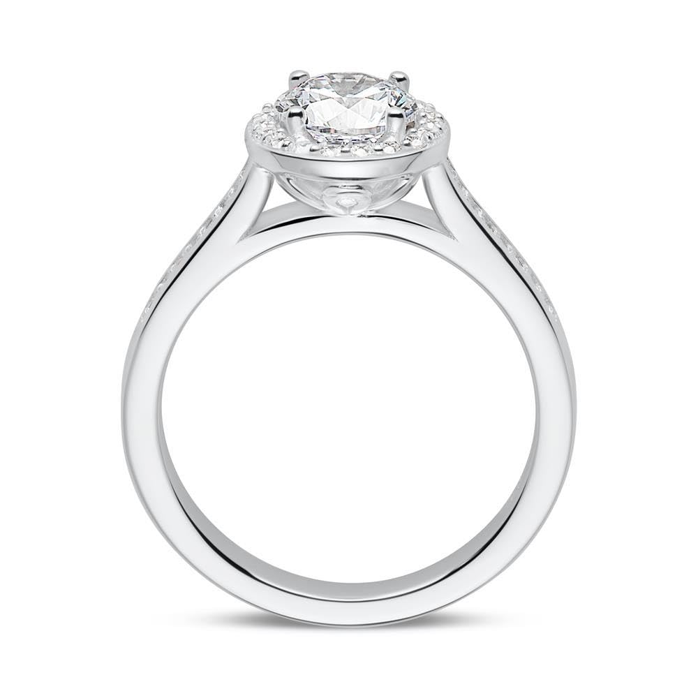 JEWLIX Verlobungsring Silber 925 Halo Zirkonia Gr. 58