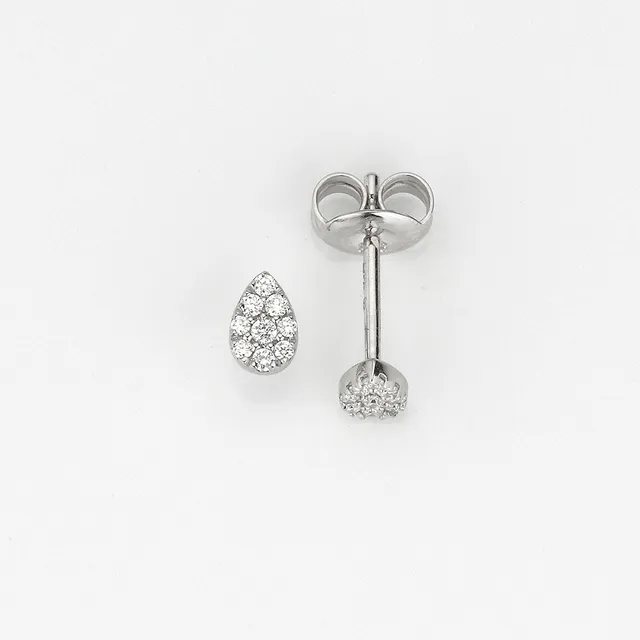 Eugen Rühle Ohrschmuck Tropfen Ohrstecker 750 Rotgold 0,08ct
