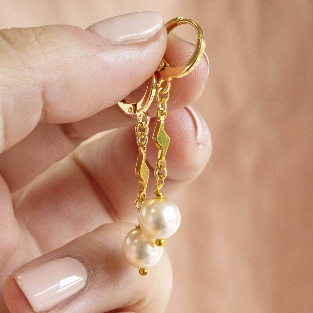 Joy by Corrine Smith Pearl Drop Ohrringe Silber Blitz Perle