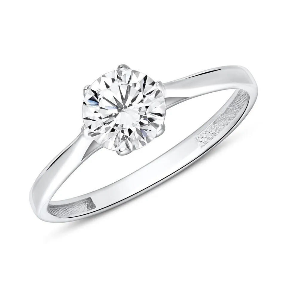 JEWLIX Verlobungsring 375 Weißgold Größe 60 Zirkonia