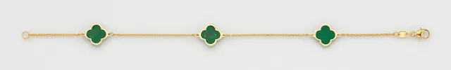 Eugen Rühle Armband 3 Malachit Armband 750 Gelbgold grün