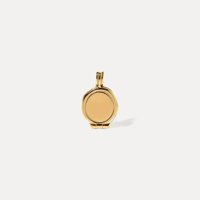 Stilnest Engravable Seal Medaillon Anhänger Gold gravierbar