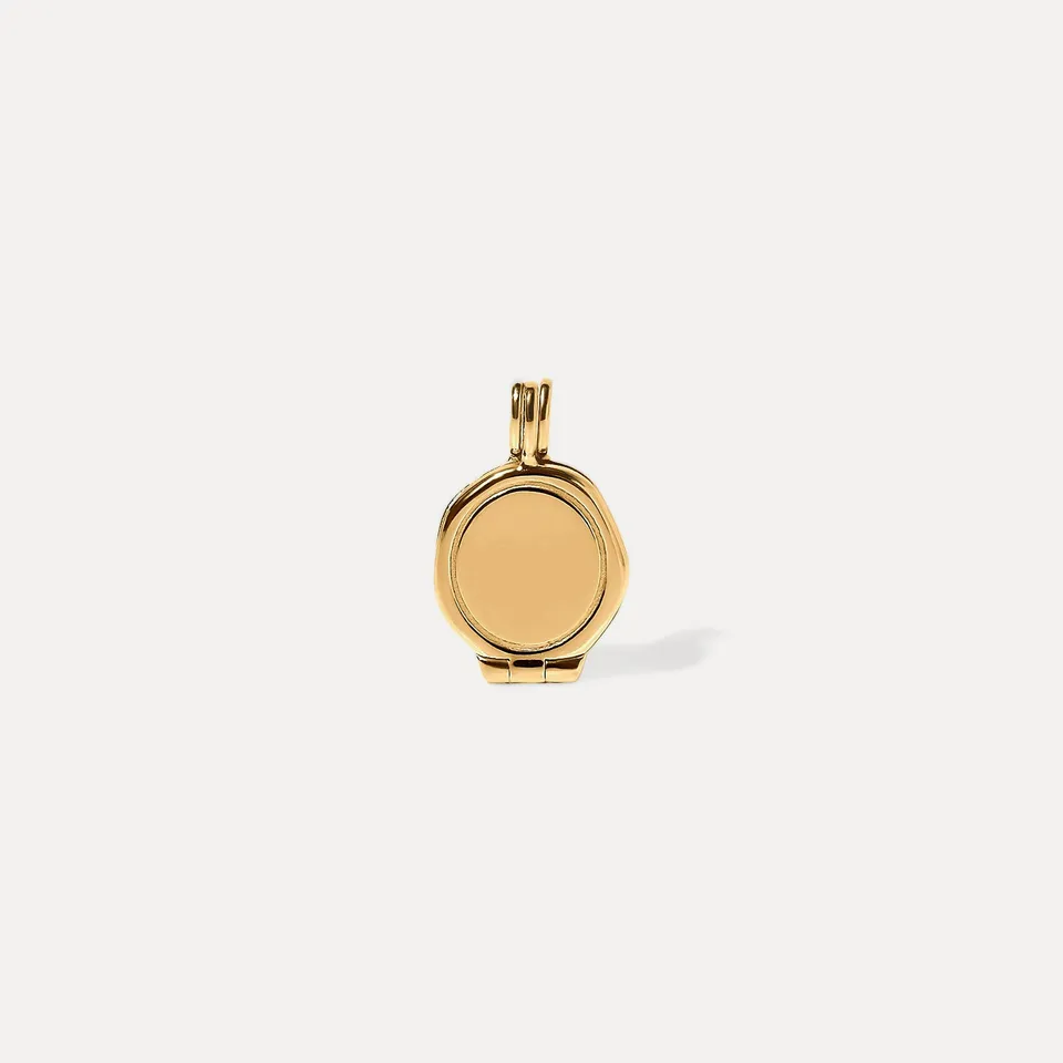 Stilnest Engravable Seal Medaillon Anhänger Gold gravierbar