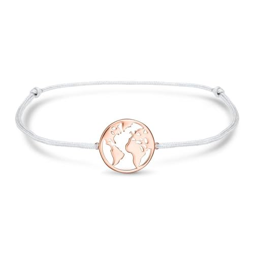 JEWLIX ID-Armband Welt Textil grau Silber Rosé