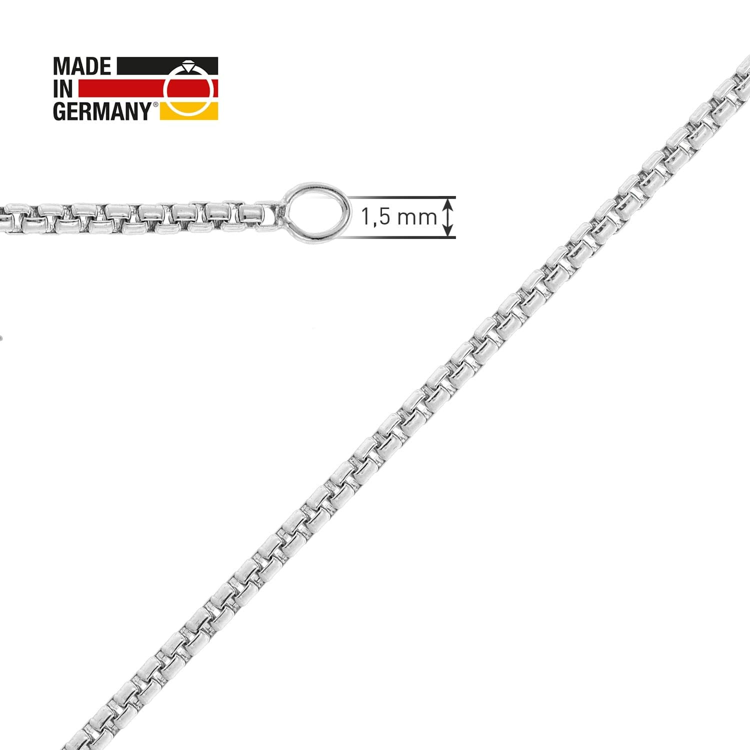 trendor 28809 Venezianer Halskette Silber 50 cm 1,5 mm