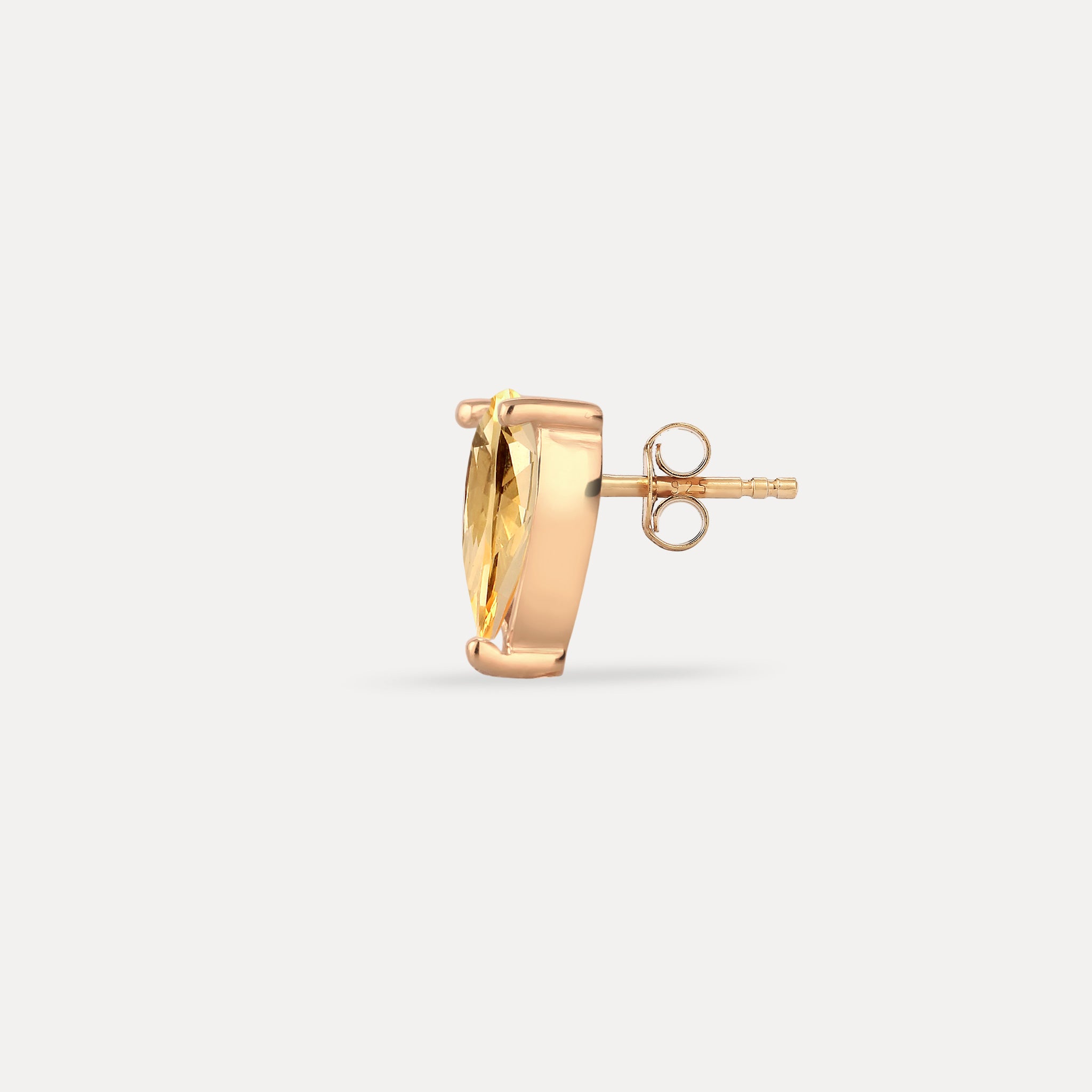 Stilnest Citrin Balance Drop Ohrstecker Single 585 Gold Tropfen