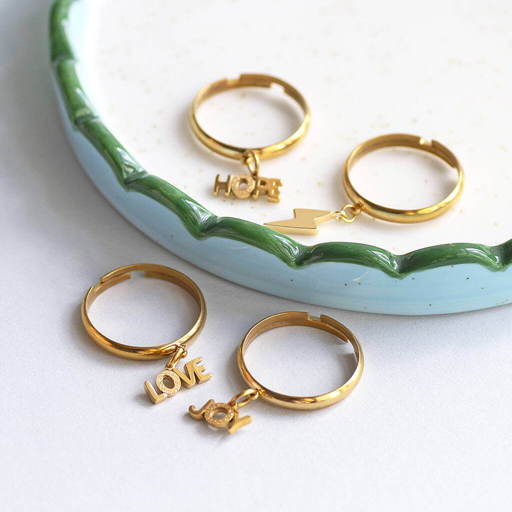 Joy by Corrine Smith Stapelringe Gold Love Hope Joy Power 4er