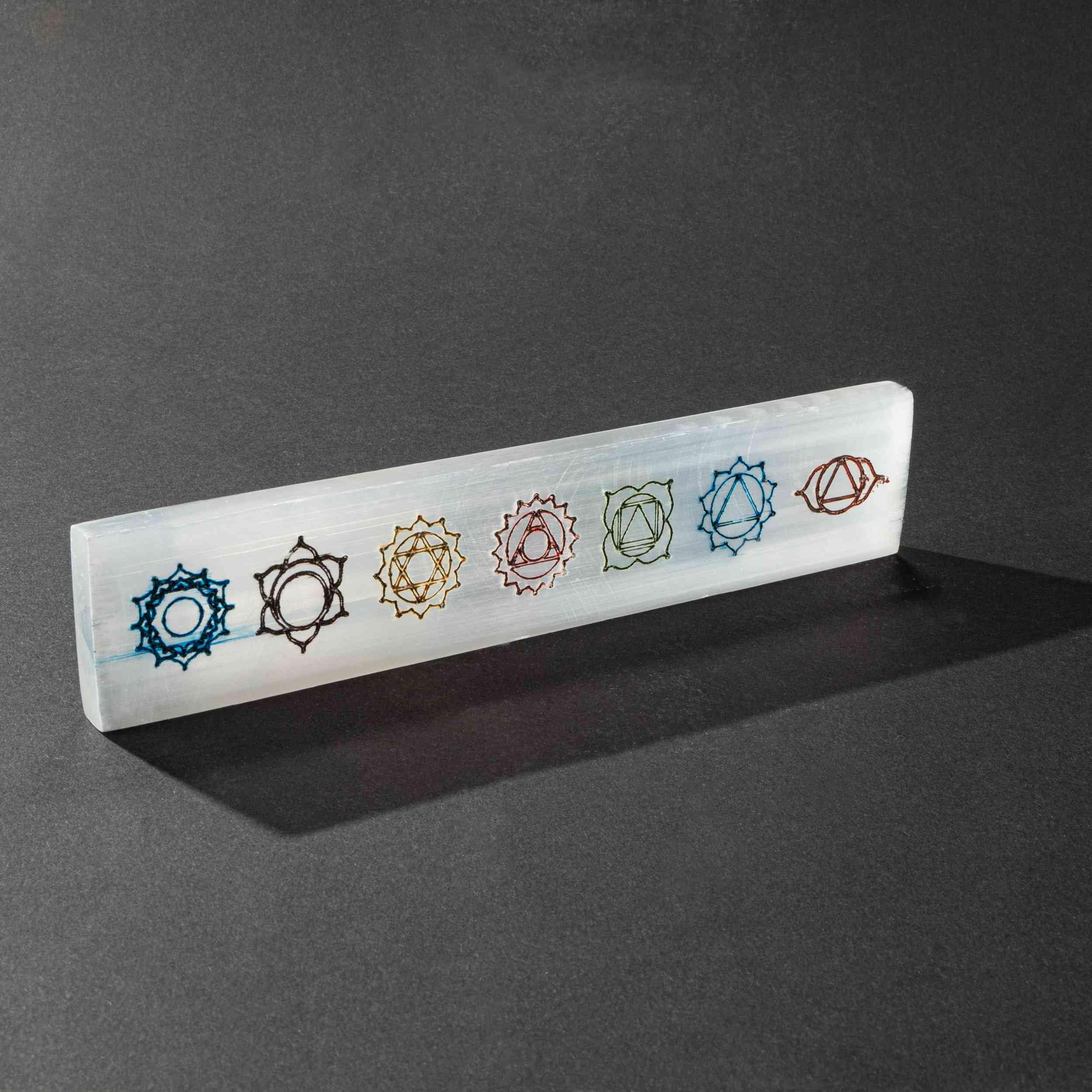 NKlaus Healing Crystals Selenit Ladeplatte Chakra 19 cm