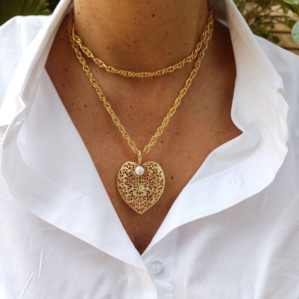 Alevá Bijoux Cuori Cupido Anhänger kleine Perle 3,5 cm