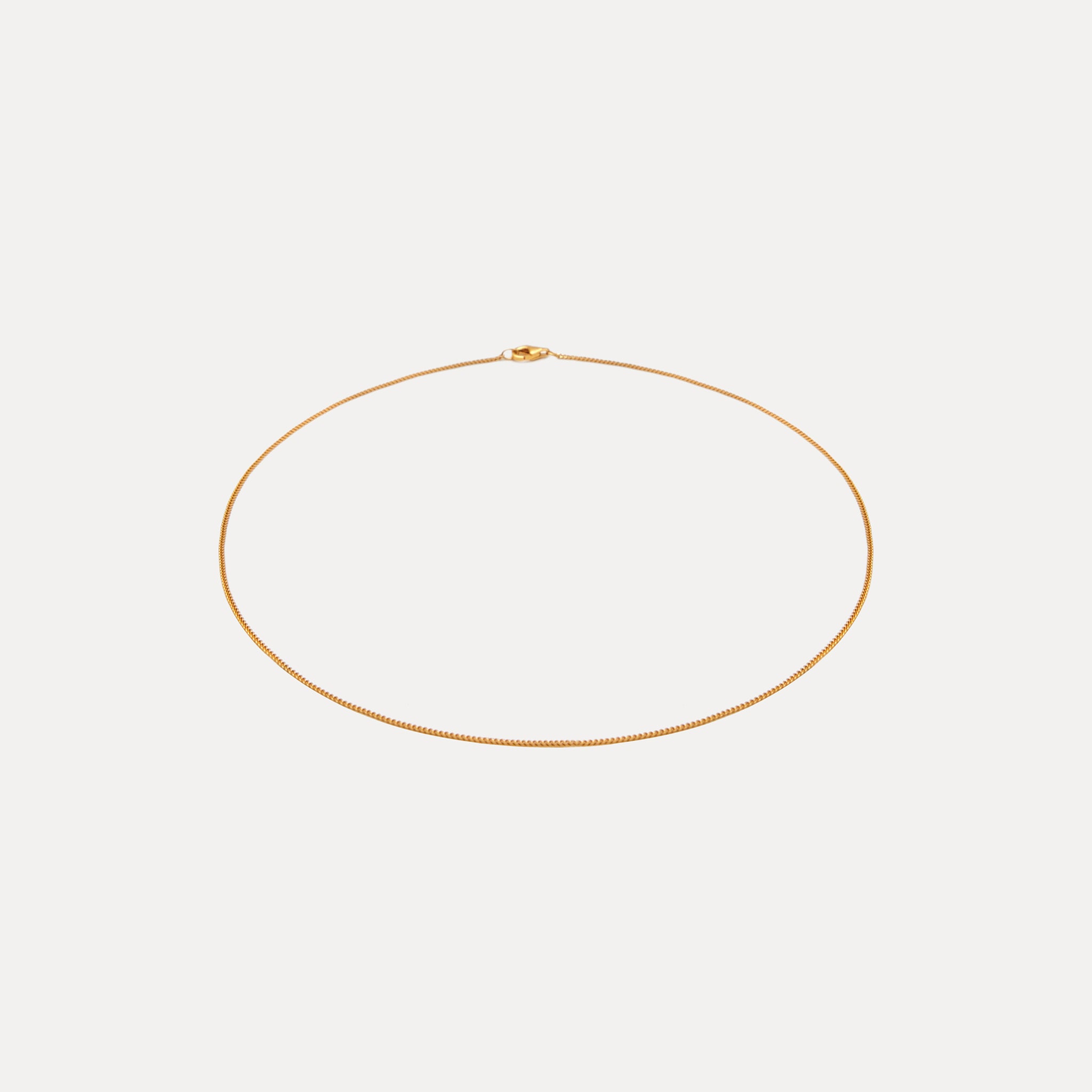 Stilnest Panzerkette Halskette 24k Gold Vermeil 45cm flach
