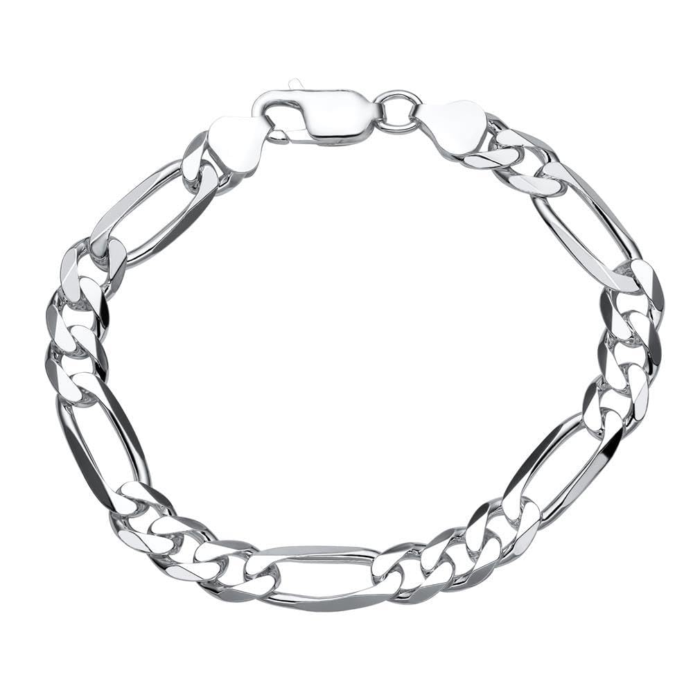 JEWLIX Panzerarmbänder Figaroarmband FA0080 Silber 21 cm 8 mm
