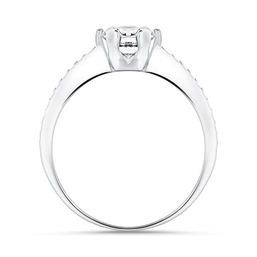 JEWLIX Verlobungsring Weißgold 375 Zirkonia Mehrstein