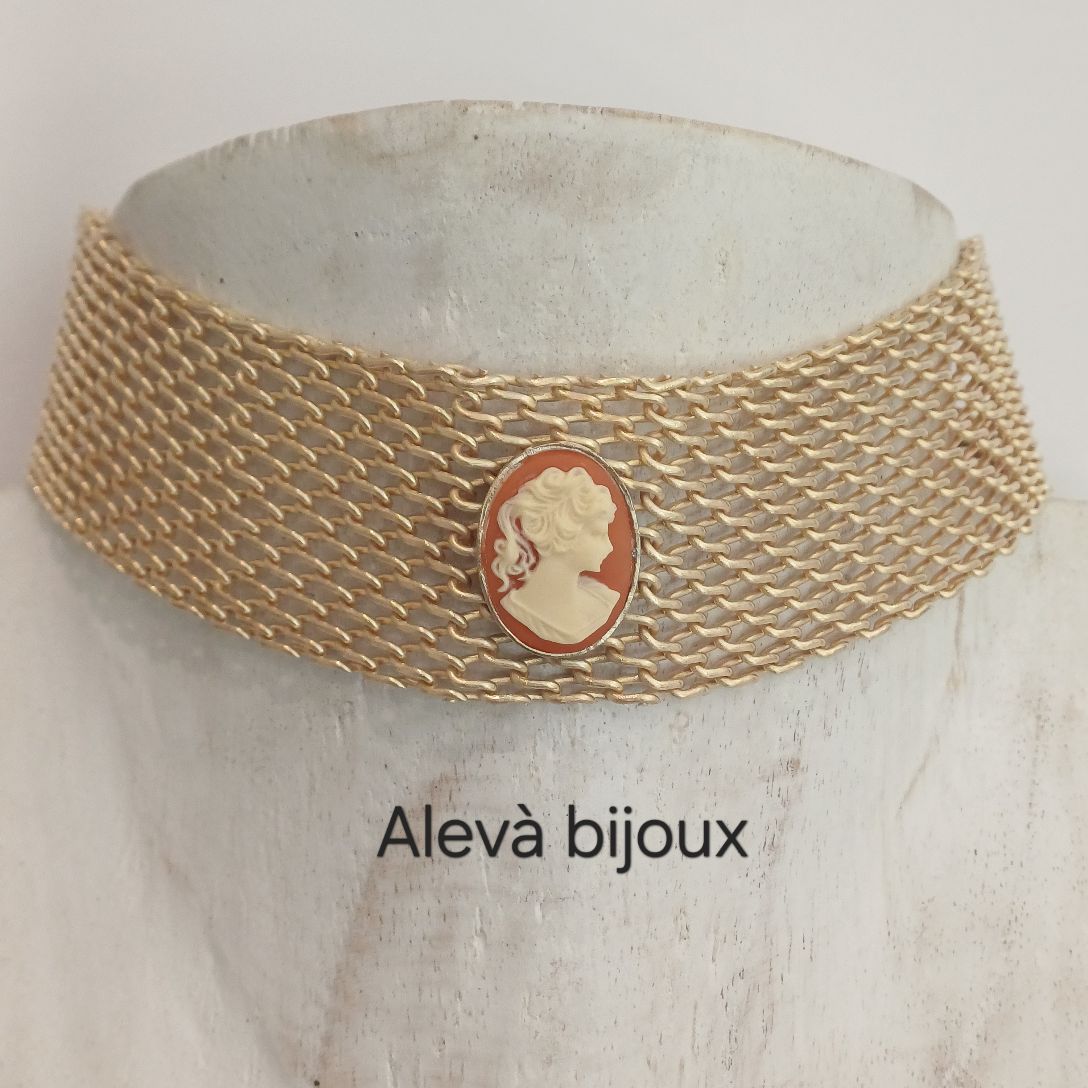 Alevá Bijoux Collane Milano Kragenkette Gold Karneol 37 cm