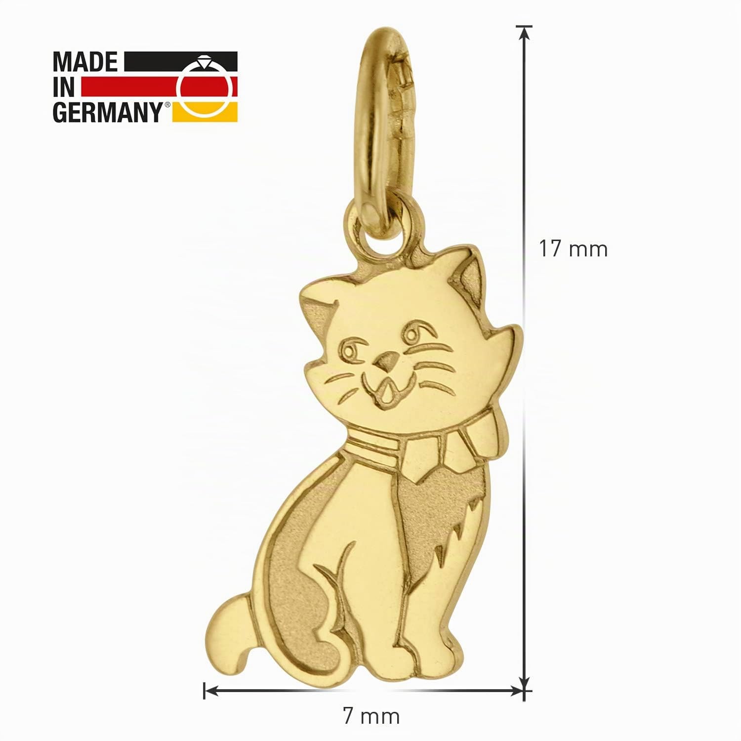 trendor Katze Anhänger Gold 333 Kette Silber 38 cm