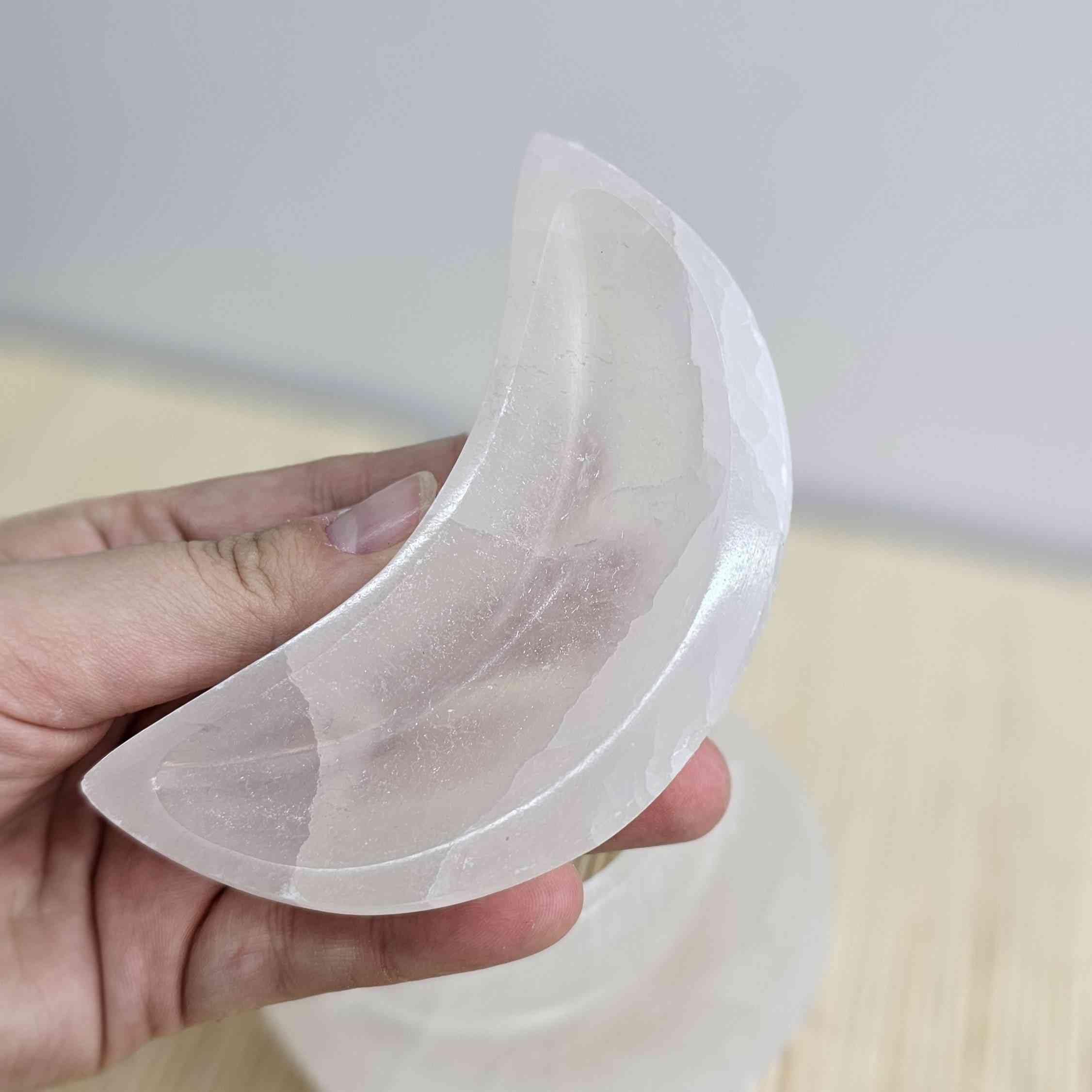 NKlaus Healing Crystals Selenit-Schale Halbmond 10,5 cm