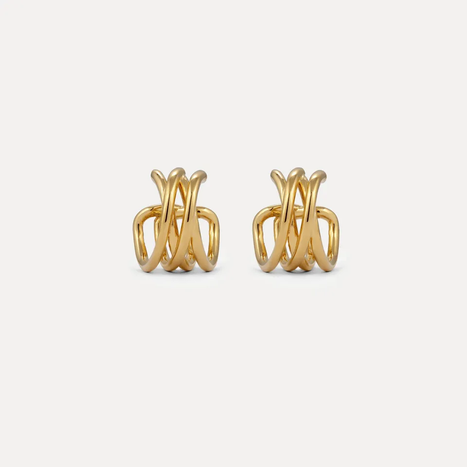 Stilnest Hypnotic Loop Creolen Gold Vermeil Spirale