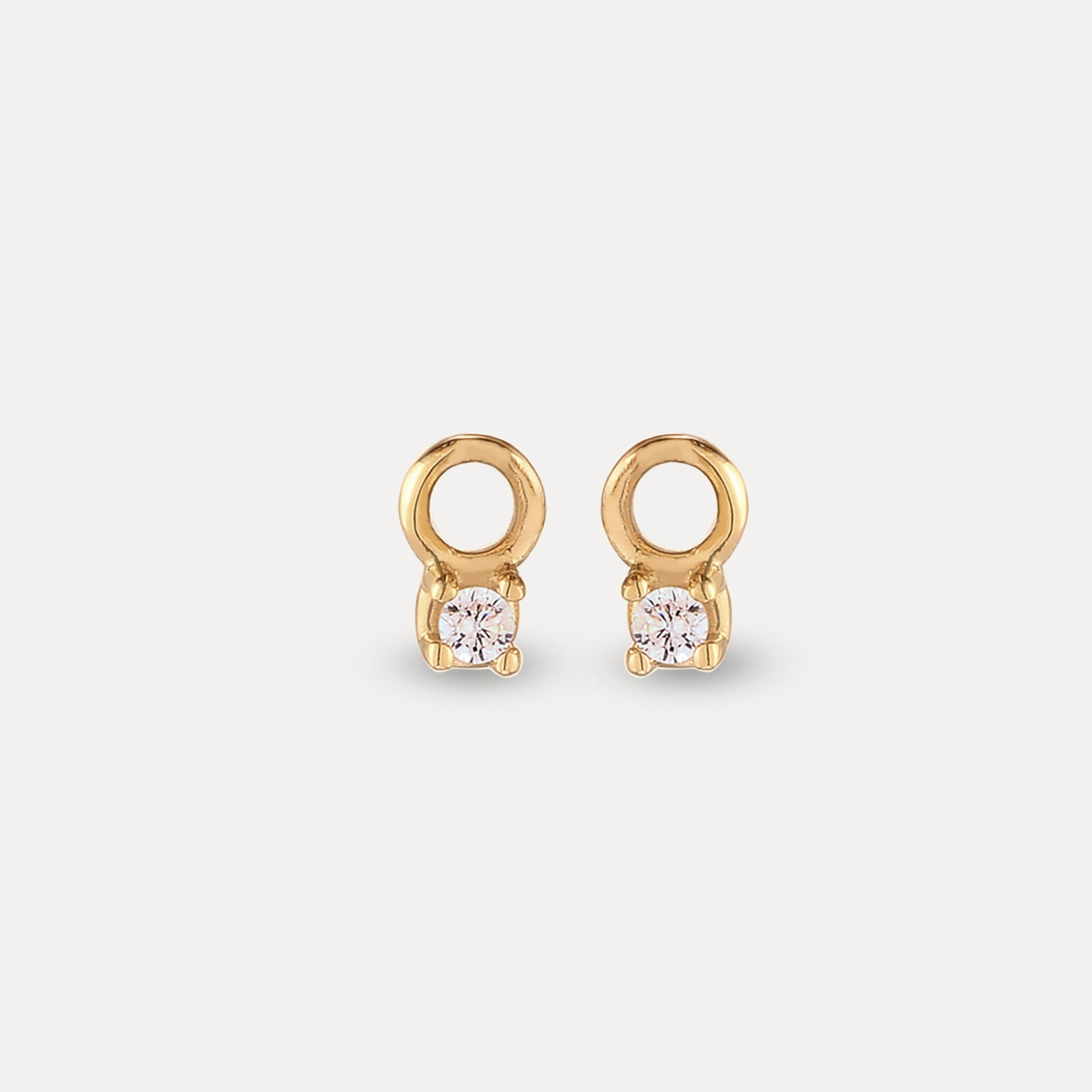 Stilnest Saphir Triple Shape Huggie Ohrringe Gold Vermeil