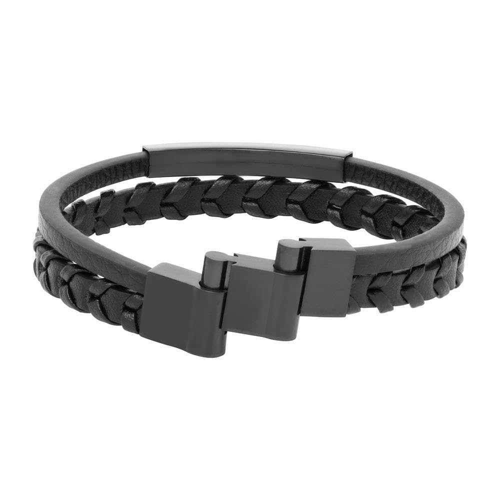 JEWLIX ID-Armband schwarzes KunstlederGravur