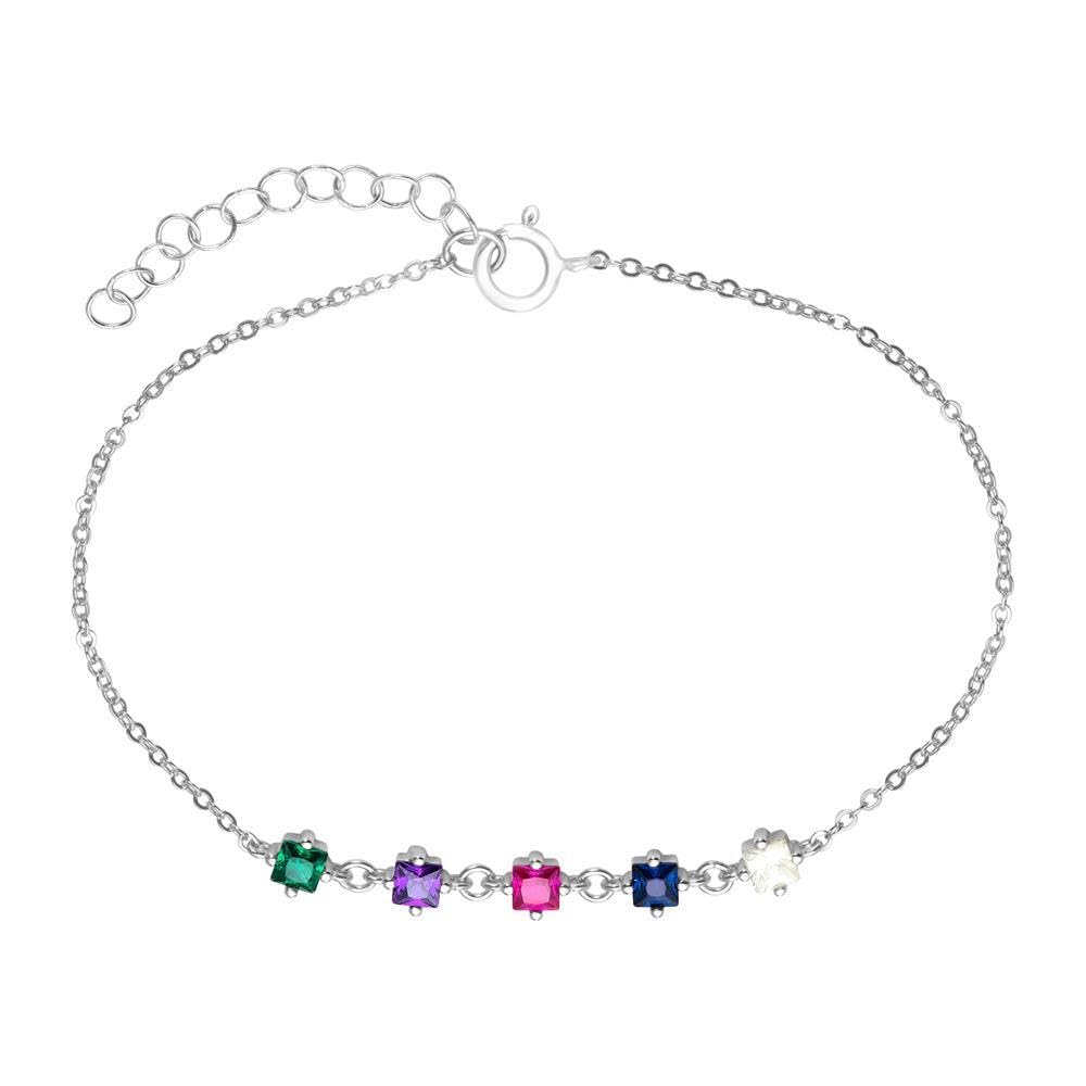 JEWLIX Armkette Gold 925 Silber Zirkonia bunt Damen