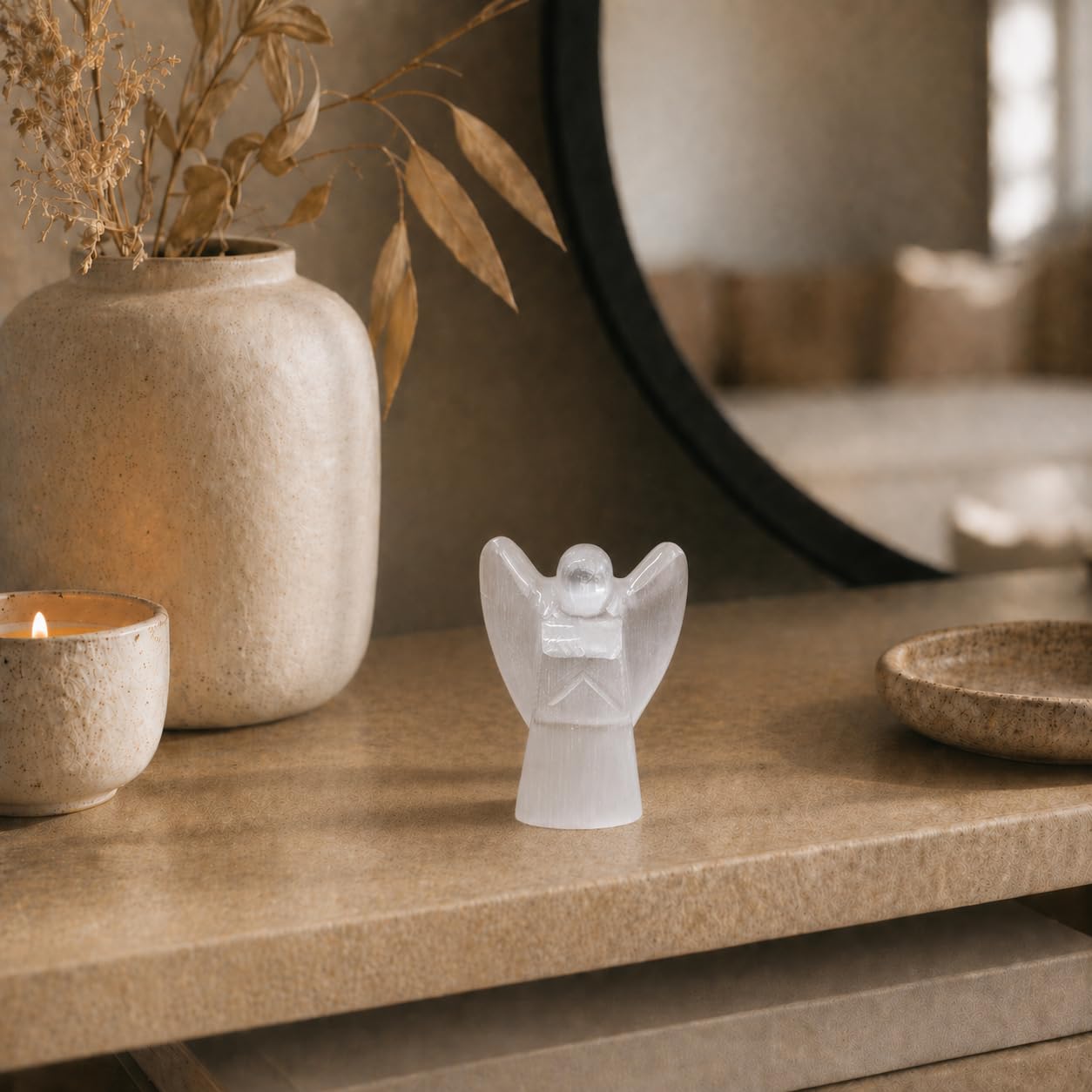 NKlaus Healing Crystals Selenit Engel 10x8cm Figur