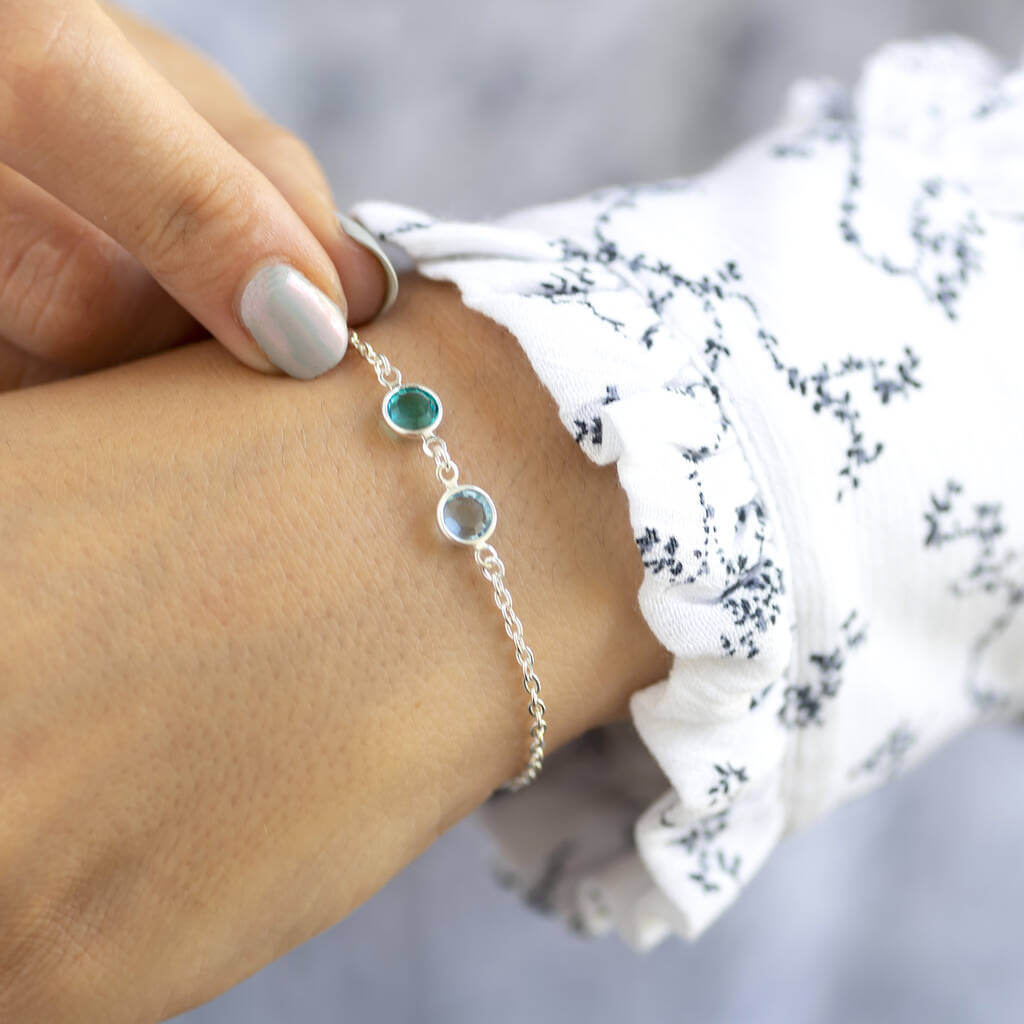 Joy by Corrine Smith Silver Double Birthstone Armband Silber