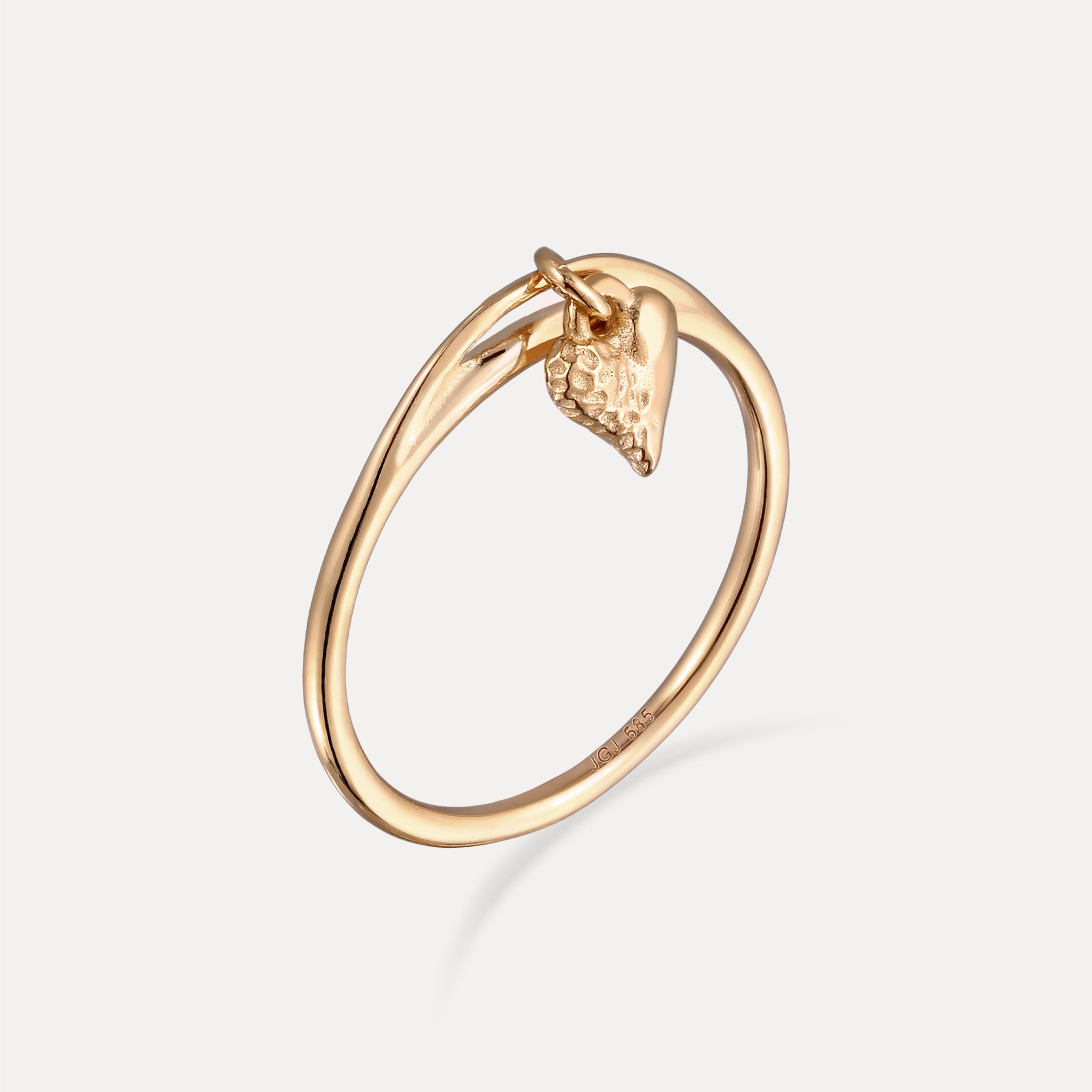 Stilnest Tiny Heart Ring 585 Gold Ring 14K Massivgold