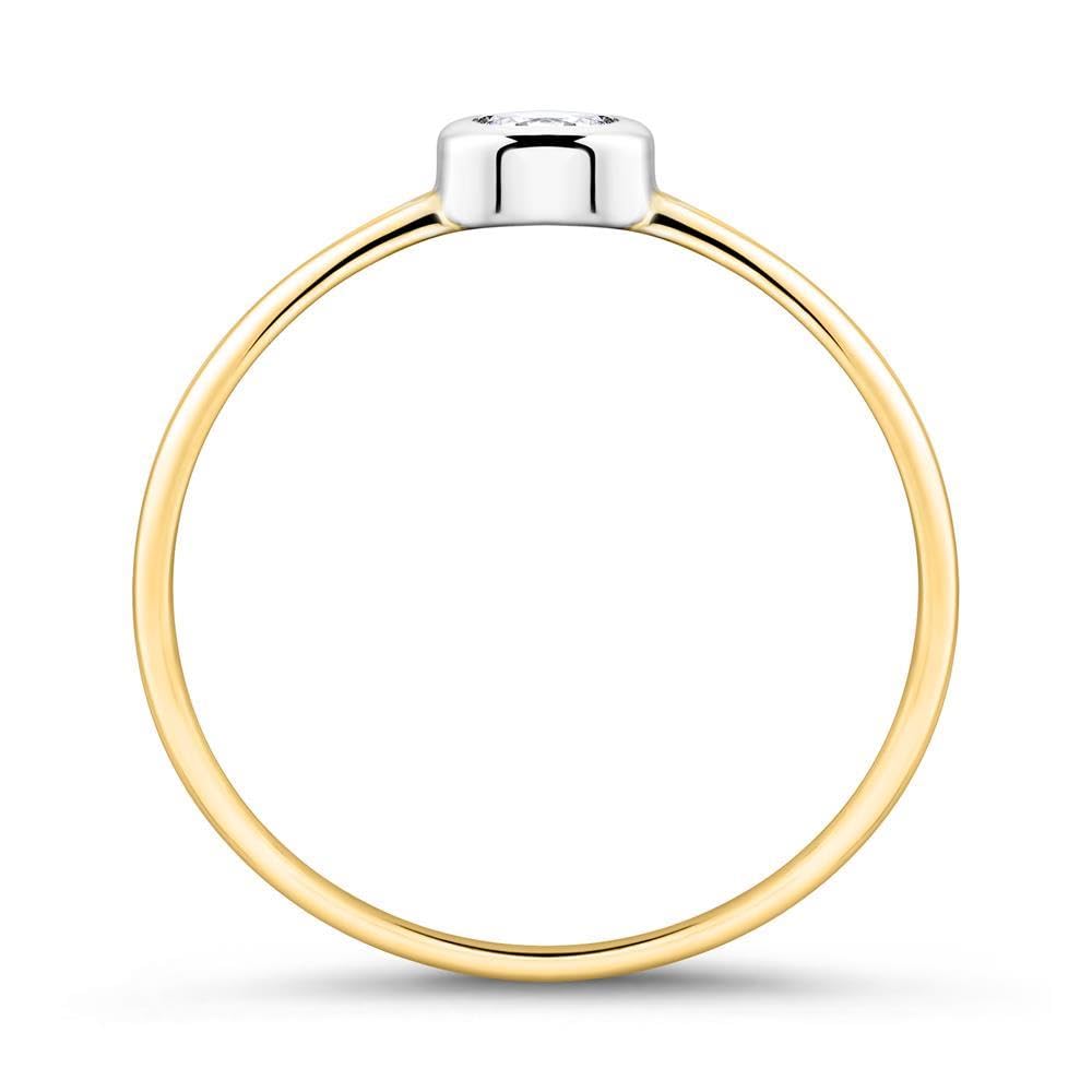 JEWLIX Verlobungsring Gold 375 Zirkonia Zargenfassung